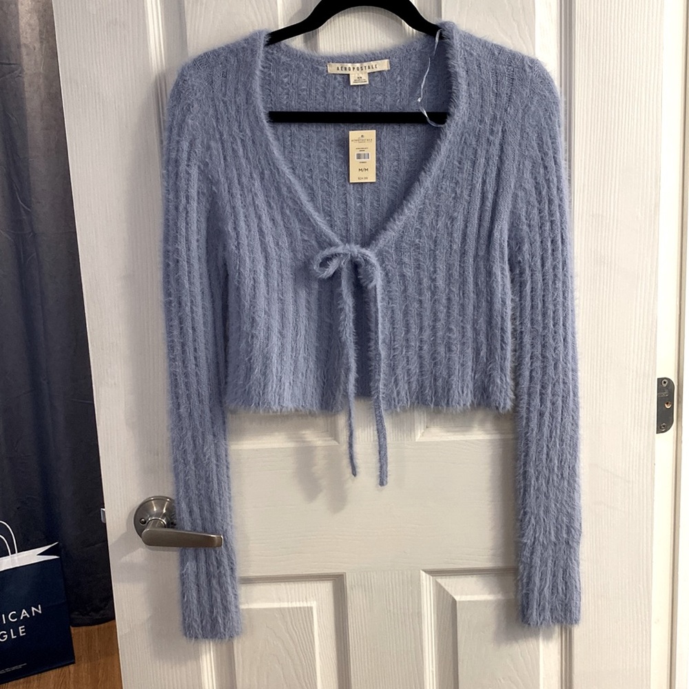 Aeropostale tie sweater with tags size: medium color: blue